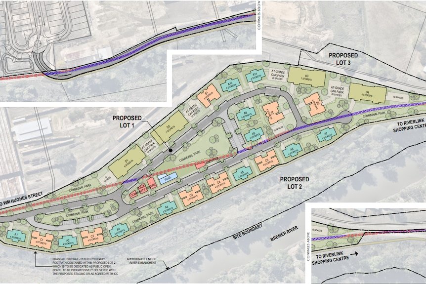 Map of proposed development of Riverlink Villages