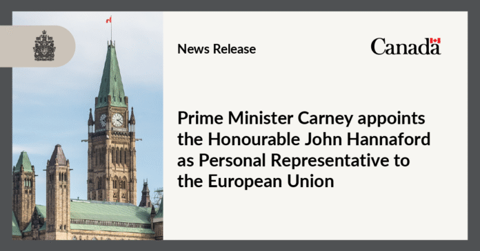 Carney Appoints Hannaford as EU Personal Representative
